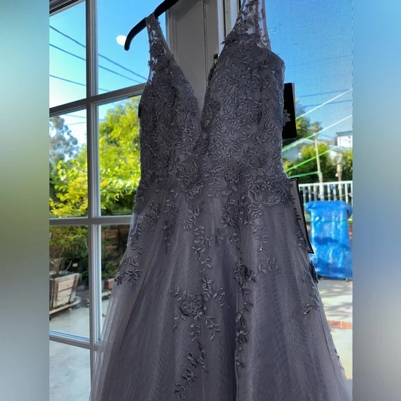Beautiful Blue Gray CinderellaGown